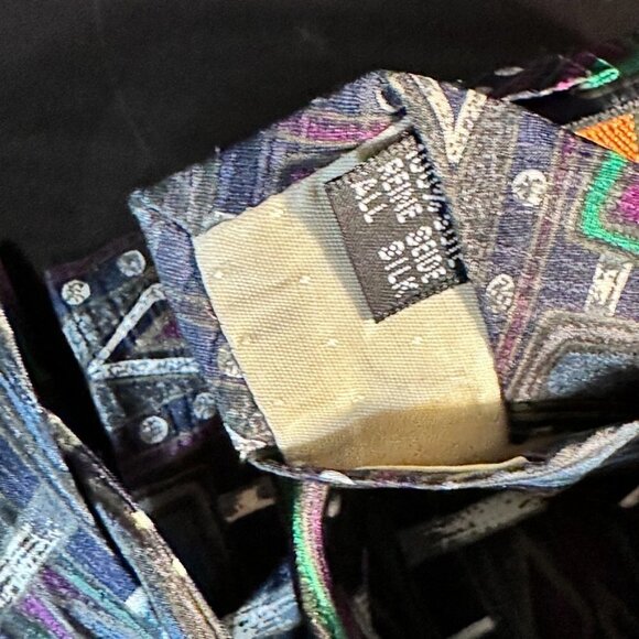 Missoni African Tribal Painting Art Basquiat Black Brown Mens Tie Silk Neckware - Picture 4 of 8